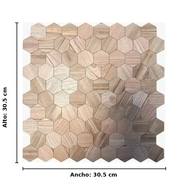Mosaico Autoadhesivo de madera de roble  30,5×30,5×0,4cm
