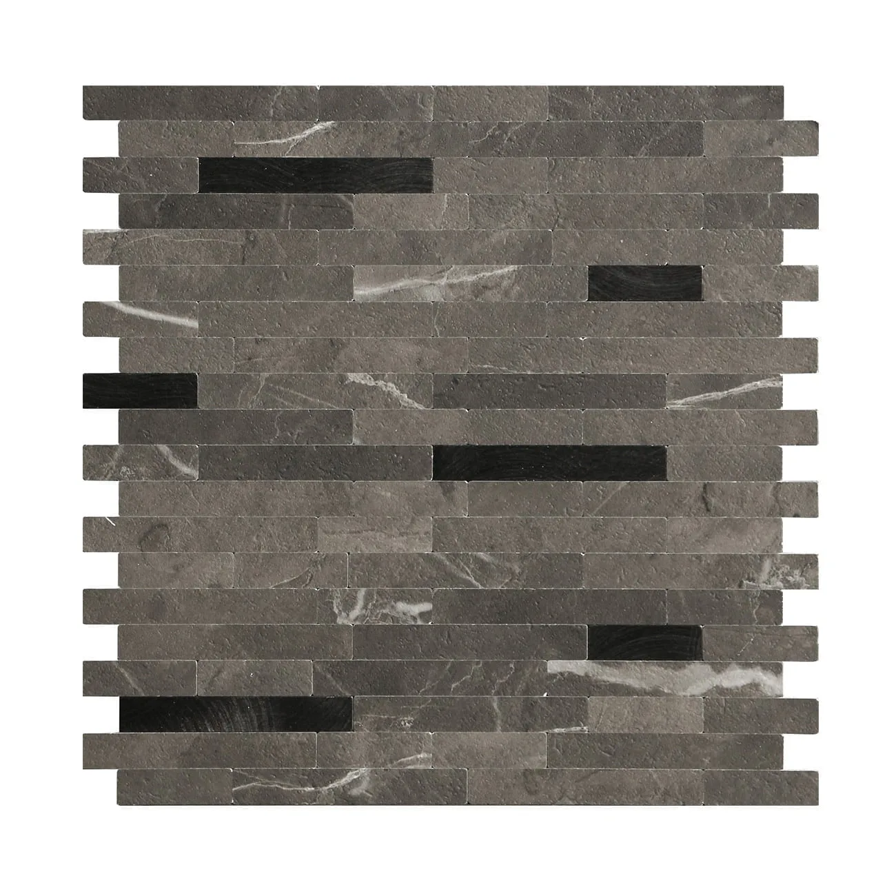 Mosaico autoadhesivo de piedra mármol negro antracita clásico 30,2×29,2×0,4cm