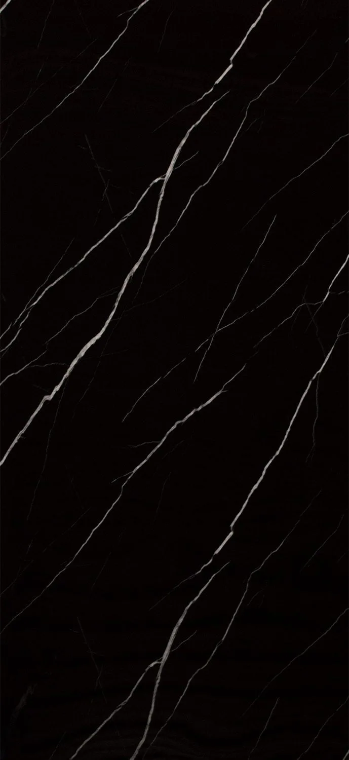 Panel PVC de pared de losa de mármol Carrara Negro 260x120x0,30cm