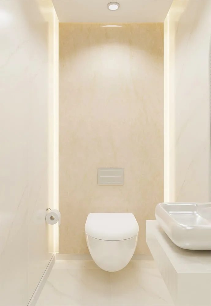 Panel SPC de pared de losa de mármol carrara beige 260x120x0,35cm, imagen 2
