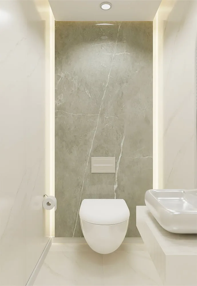 Panel SPC de pared de losa de mármol Carrara Mercury Matt Grey 260x120x0,35cm