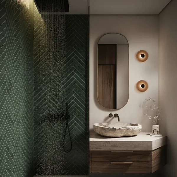 Panel SPC de pared de losa de mármol espiga verde 260x120x0,35cm