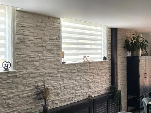 Panel 3D de pared XL PU Ardesia Blanco sin juntas – Para interior/exterior – 115×57,5x3cm
