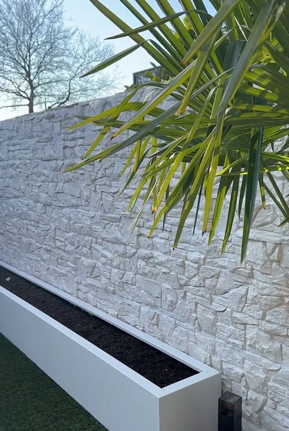 Panel 3D de pared XL PU Pizarra Blancura sin juntas – Para interior/exterior – 123x56x3cm