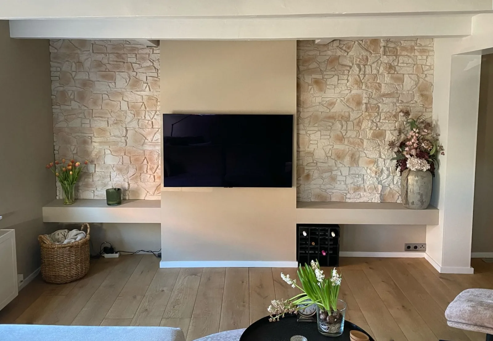 Panel 3D de pared XL PU Pizarra Sandy sin juntas – Para interior/exterior – 123x57x4cm