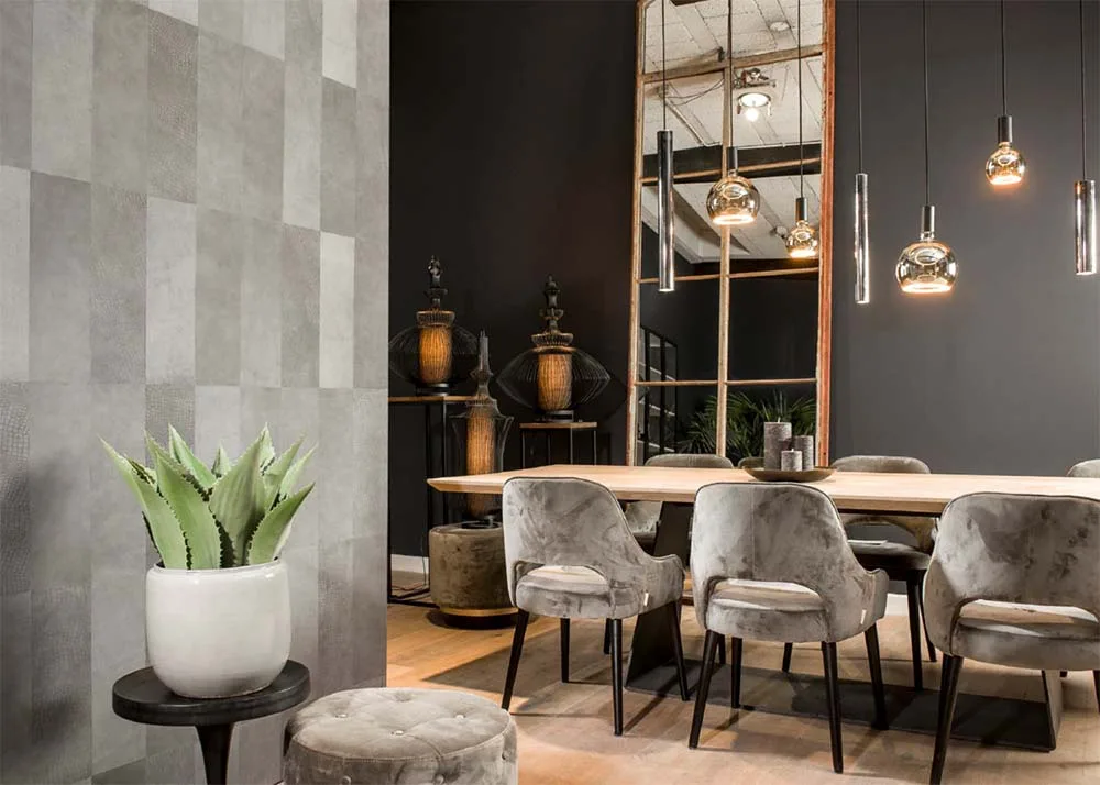 Revestimiento autoadhesivo de cuero Lyttelton gris azulado 1,08m²