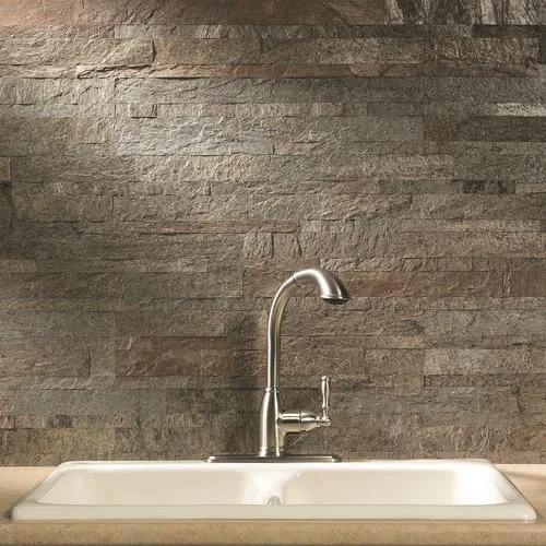 Tira autoadhesiva de piedra natural cobre brillo 60x15x0,2/0,4 cm