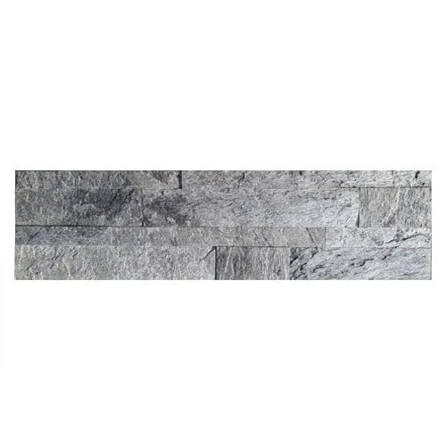 Tira autoadhesiva de piedra natural plata gris brillo – Relieve – 60x15x0,2/0,4cm