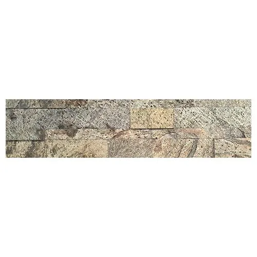 Tira Autoadhesiva Piedra Natural Plata Zeera Oro Verde Relieve 60x15x0,2/0,4cm